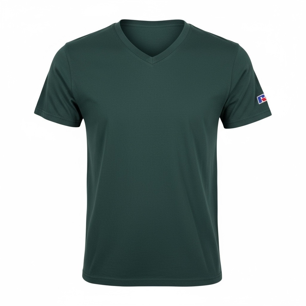 🟢 Vintage Russell Athletic V-Neck Tee | Made‎ in USA – Size M